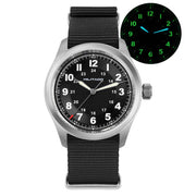 Militado ML08 Quartz Watch V2 — Double-Domed Sapphire, C3 Green Luminous, 38mm Nato Strap