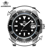 ADDIESDIVE Quartz Diver Watch — Ceramic Bezel, C3 BGW9 Luminous, 200m