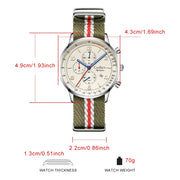 CADISEN Urban New Chronograph Men's Quartz Watch Top Luxury Watches For Men MIYOTA 0S10 AR Mirror Waterproof Canvas Men's Wristwatch