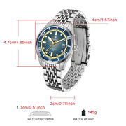 CADISEN Meridian Baltic Automatic Mechanical Watch Man Silver Business Casual Waterproof Watch Japan MIYOTA 8215 Movement Domed Glass Mens Watch