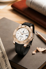 Corgeut 40mm Rose Gold Automatic Watch — 100m Waterproof, Sapphire Crystal
