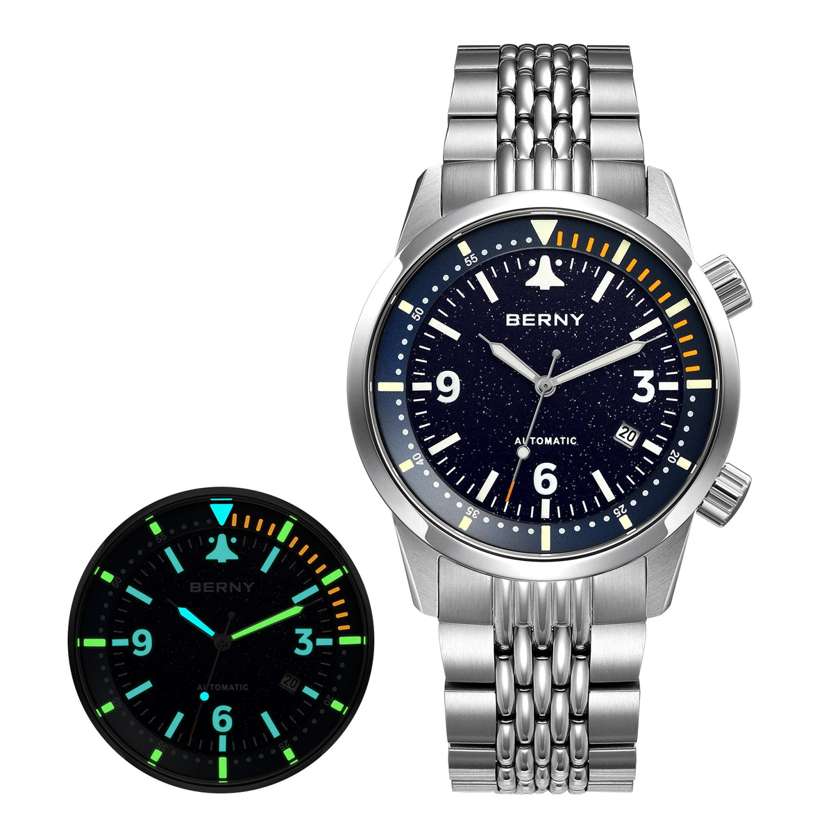 BERNY Automatic Watch — ST1612 Movement, Sapphire Crystal, AR Coating, 20 ATM
