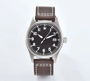 Tandorio 39mm Titanium/Steel Pilot Dive Watch — AR Sapphire, 20 BAR Automatic