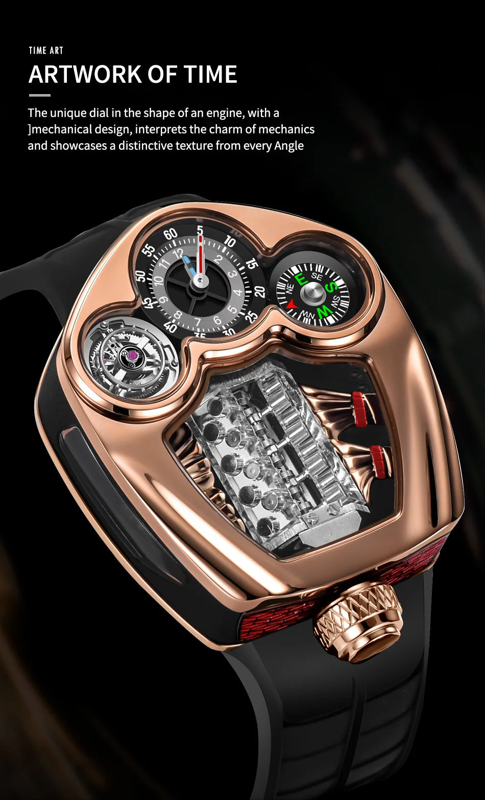 Unique V8 Engine Legacy Series | Unic Watches