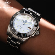 ADDIESDIVE Quartz Watch — 316L Steel, Blue Luminous, 20 BAR