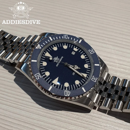 ADDIESDIVE 39mm Quartz Diver Watch — 316L Steel, Date, 20 BAR (AD2068)