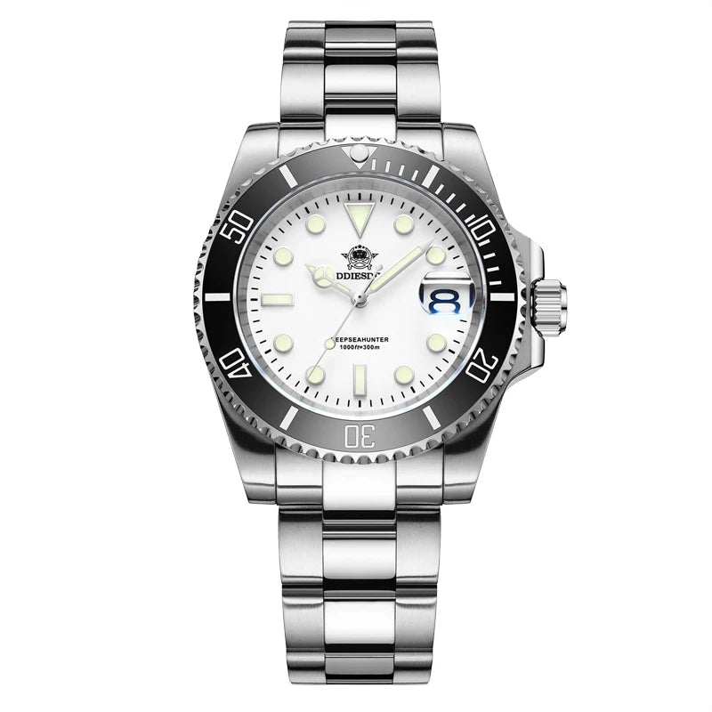 ADDIESDIVE Quartz Watch — 316L Steel, Blue Luminous, 20 BAR