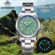 ADDIESDIVE Quartz Watch — Sapphire Crystal, Japanese Movement, Super Luminous, 100m