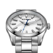 BERNY 39mm Quartz Watch — Sapphire Crystal, AR Coating, 316L Steel, 100m