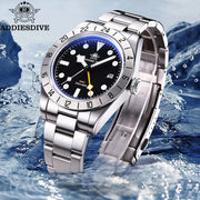 ADDIESDIVE 39mm GMT Watch — Quartz, Bubble Glass, Luminous, 20 BAR