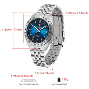 CADISEN Automatic Diver Watch — Miyota Movement, Sapphire Crystal, AR Coating