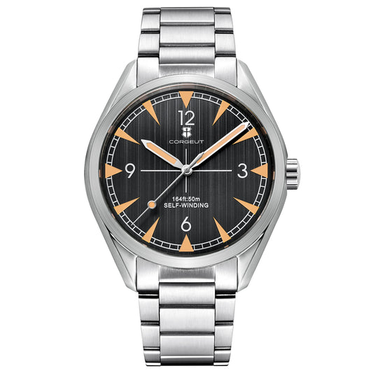 Corgeut 41mm Automatic Men's Watch — Japanese Movement, Sapphire Crystal, Steel Bracelet