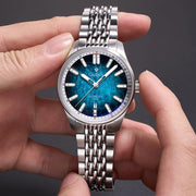 CADISEN Automatic Watch — Japanese Miyota 8215, Silver Steel, 10 ATM