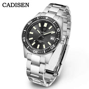 CADISEN Arctic Pearl New 38mm Diver Mens Watch Japan 8215 Automatic Mechanical Sapphire Glass Date Luminous 100M Waterproof Wrist Watch Men