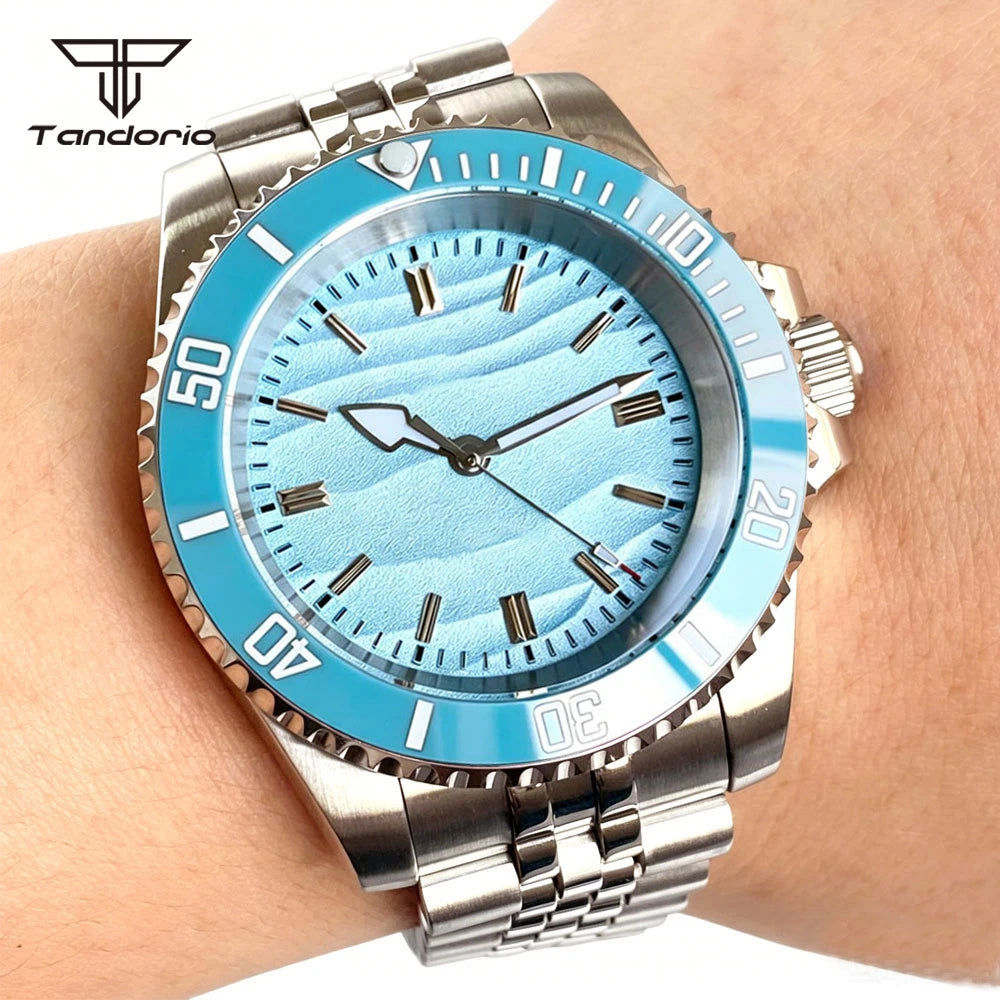 Tandorio 40mm Automatic Watch — Sand Dune Dial, Sapphire Crystal, NH35 or Miyota 8215