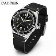 CADISEN Automatic Watch — Miyota 8215, Genuine Leather Strap, Luminous