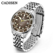 CADISEN Meridian Baltic Automatic Mechanical Watch Man Silver Business Casual Waterproof Watch Japan MIYOTA 8215 Movement Domed Glass Mens Watch