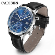 CADISEN Quartz Chronograph — Miyota 0S11, Salmon Sunburst Dial, AR Coated Glass