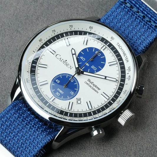 CADISEN Sky Explorer New Mens Watches Luxury Quartz Watch For Man Chronograph Japan MIYOTA 0S11 Men Gift Luminous Waterproof Canvas Wristwatc