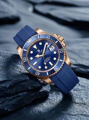 Corgeut 40mm Rose Gold Automatic Watch — 100m Waterproof, Sapphire Crystal