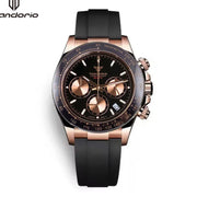 Tandorio VK63 Chronograph Watch — 39mm Quartz, Sapphire Crystal, Stopwatch