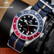ADDIESDIVE GMT Diver Watch — Quartz 24-Hour, Bubble Glass, BGW9 Luminous, 200m