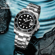 ADDIESDIVE Quartz Business Watch — Stainless Steel, Waterproof, Sporty