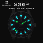 Corgeut Seamaster 41mm Automatic Watch — Sapphire Crystal, 100m Waterproof, Nylon Strap