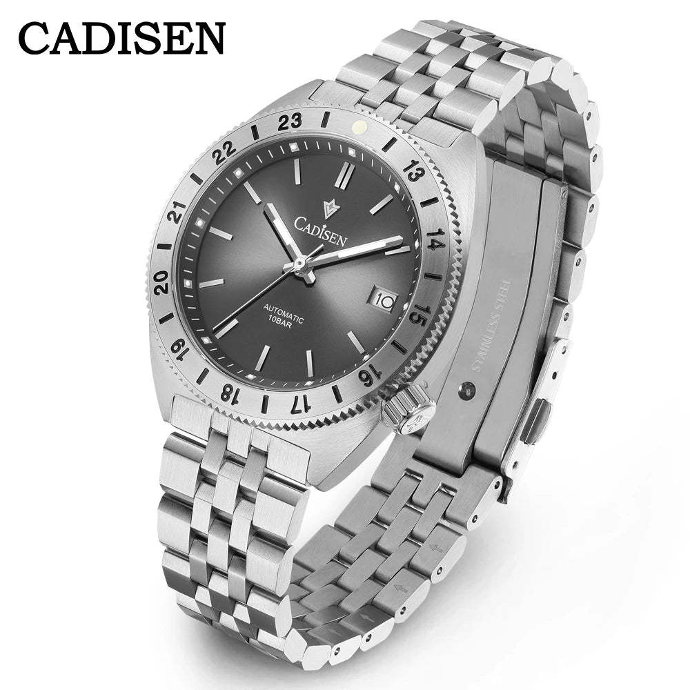 CADISEN Automatic Diver Watch — Miyota Movement, Sapphire Crystal, AR Coating