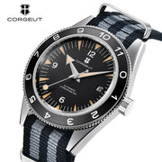 Corgeut Seamaster 41mm Automatic Watch — Sapphire Crystal, 100m Waterproof, Nylon Strap
