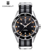 Corgeut Seamaster 41mm Automatic Watch — Sapphire Crystal, 100m Waterproof, Nylon Strap