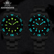 ADDIESDIVE 41mm Quartz Diver Watch — Desert Textured Dial, Date, 20 BAR (AD2537)