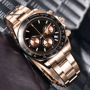 Tandorio VK63 Chronograph Watch — 39mm Quartz, Sapphire Crystal, Stopwatch