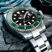 ADDIESDIVE Quartz Business Watch — Stainless Steel, Waterproof, Sporty