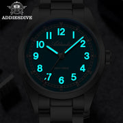 ADDIESDIVE Quartz Watch — Sapphire Crystal, Japanese Movement, Super Luminous, 100m