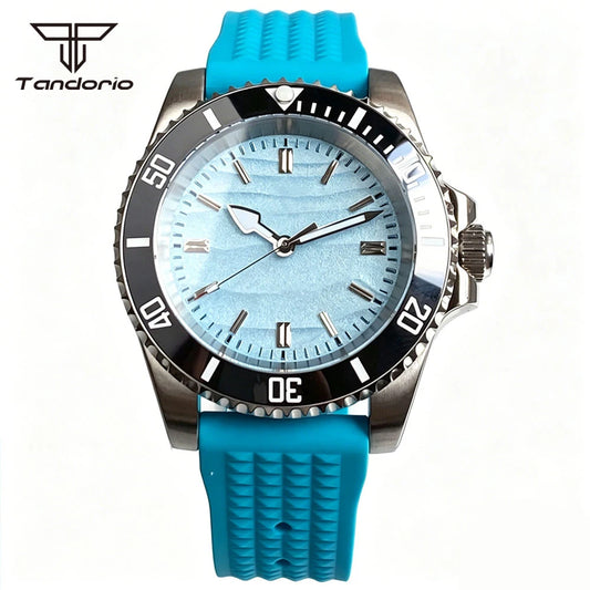 Tandorio 40mm Automatic Watch — Sand Dune Dial, Sapphire Crystal, NH35 or Miyota 8215