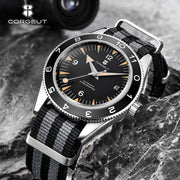 Corgeut Seamaster 41mm Automatic Watch — Sapphire Crystal, 100m Waterproof, Nylon Strap