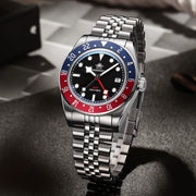 ADDIESDIVE GMT Diver Watch — Quartz 24-Hour, Bubble Glass, BGW9 Luminous, 200m