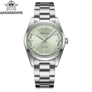ADDIESDIVE 36mm Quartz Watch — AR-Coated Dome Glass, Luminous, 100m (AD2066)