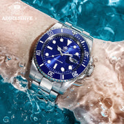 ADDIESDIVE Quartz Diver Watch — 316L Steel, Night Light, 200m