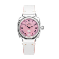 Pink white Leather Strap